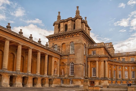 Blenheim Palace, the largest non-royal aristocratic residence in Great Britain, built by Queen Anne