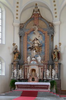 High altar of the parish church of St John, built 1717-19, Biberacher Str. 6, Ummendorf, district