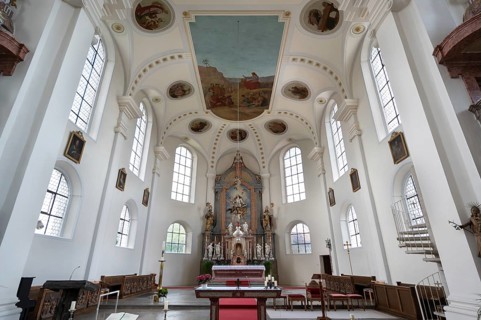 Chancel of the parish church of St John, built 1717-19, Biberacher Str. 6, Ummendorf, district of