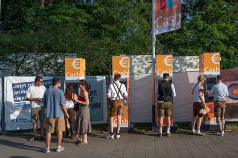 Specially installed ATM for the Erlangen Bergkirchweih, traditional twelve-day folk festival,