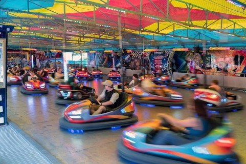 Bumper cars at the Erlangen Bergkirchweih, traditional twelve-day folk festival, Erlangen, Middle