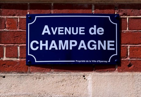Street sign Avenue de Champagne, Épernay, Marne, France
