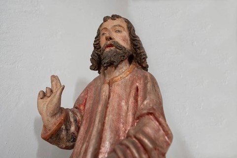 Palmesel, detail Jesus, St Briccius Church, Wurmlingen, district of Tuttlingen, Baden-Württemberg,