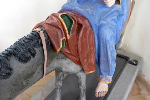 Donkey blanket and robe of Christ, detail of the palm donkey, around 1490, St John's parish church,
