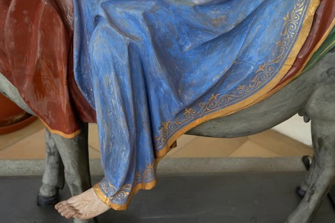Foot and robe of Christ, detail of the palm donkey, around 1490, St John's parish church,