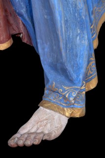 Foot and robe of Christ, detail of the palm donkey, around 1490, St John's parish church,