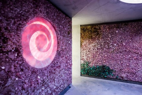 Meditation room with real crystals, artist Tia-Thuy Nguyen, Petit Portier, Monte Carlo, Cote