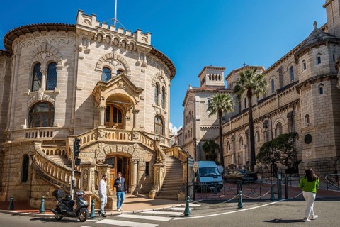 Palace of Justice and Cathedral, Old Town, Cote d'Azur, Monaco
