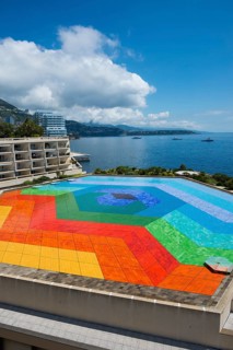 Roof of the auditorium, mosaic, artist Victor VASARELY, Monte Carlo, Cote d'Azur, Monaco
