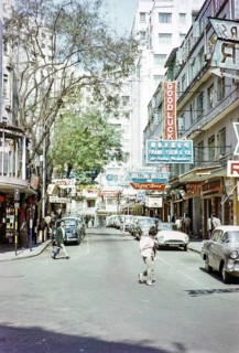 Waltzing Matilda Inn and shops in Cornwall Avenue, Tsim Sha Tsui, Hong Kong, Asia 1964
