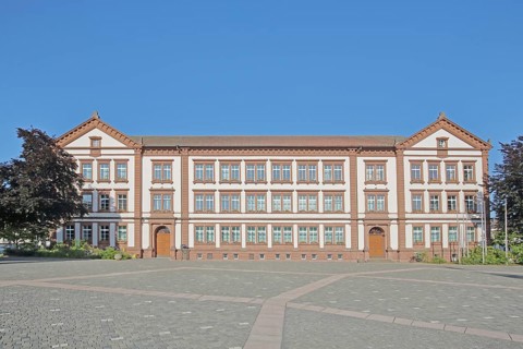New town hall built in 1879, parade ground, Pirmasens, Rhineland-Palatinate, Germany