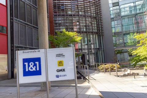 Office building 1&1, united internet media, web-de, GMX, mail-com. Brauerstraße, Karlsruhe,