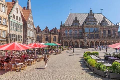 Facade of the Old Town Hall on the market square, UNESCO World Heritage Site, architecture, Brick
