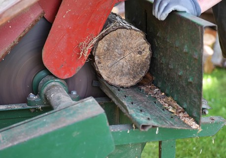 Sawing wood, firewood with the circular saw