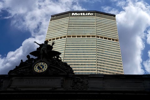 The MetLife Building, office building, built 1960 to 1963, front silhouette of the Central Station