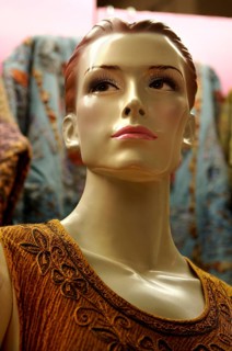Head of a mannequin in a fashion shop, New York City, USA