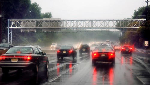 Rush hour on the motorway, New Jersey, USA