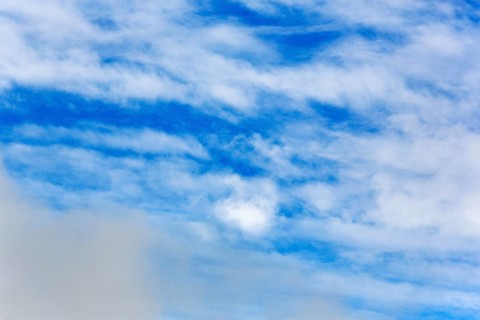 Cumulus in the blue sky, Husavik, Húsavík, North Iceland, Iceland