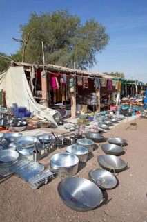 Market stall in the Thar Desert or Great Indian Desert, near Jaisalmer, Rajasthan, India