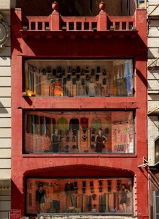 Shop window of a jeweller on three floors, New York City, USA