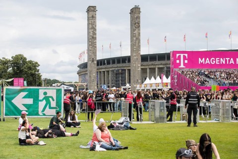 Area in front of the Main Stage at the Lollapalooza Festival in the Olympiastadion and on the