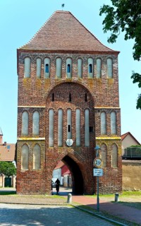 Brick building Anklamer Tor, town of Usedom, island of Usedom, Mecklenburg-Western Pomerania,