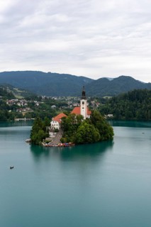 Lake Bled in north-west Slovenia with the famous island church of the Assumption of the Virgin