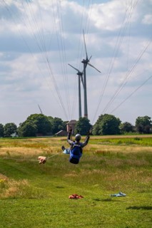 Towing area Sevelen, former gliding airfield, now winch launch area for paragliders, Issum, North