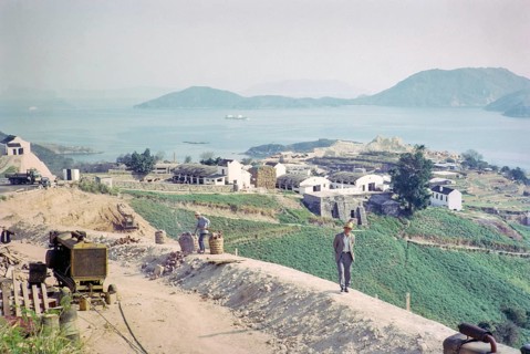 Captioned as 'Dairy land and road widening', Pok Fu Lam, Hong Kong, Asia 1964