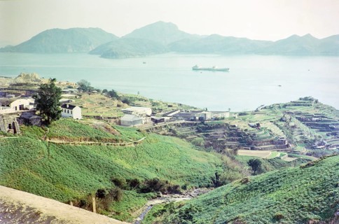 Captioned as 'Dairy farm and water tanker ship', Pok Fu Lam, Hong Kong, Asia 1964
