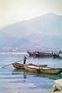 People living on sampan boats probably at Tide Cove, New Territories, Hong Kong, Asia, 1964