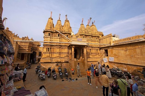 Jain temple Chandraprabhu in the fortress in Jaisalmer, Rajasthan, India