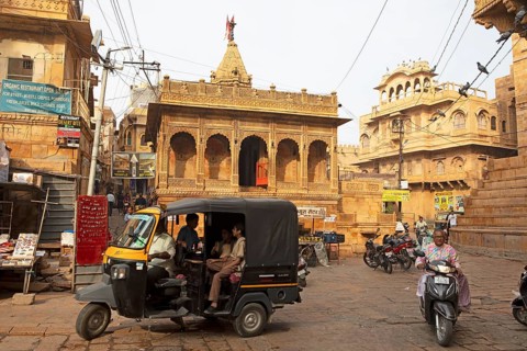Havelis or merchants' houses in the fortress of Jaisalmer, Rajasthan, India