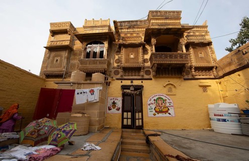 Haveli or merchant's house in the fortress of Jaisalmer, Rajasthan, India