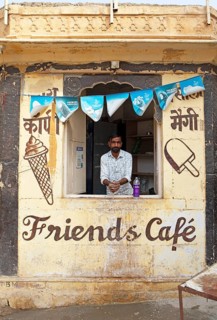Café in the old town of Jaisalmer, Rajasthan, India