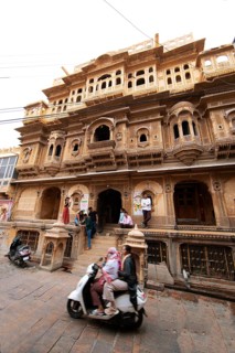 Nathmal Ki Haveli or merchant's house in the old town of Jaisalmer, Rajasthan, India