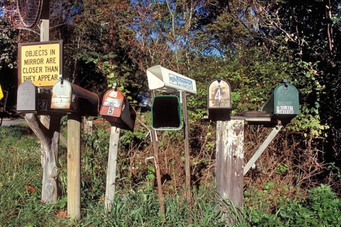 Mailboxes on a country road, New Jersey, USA