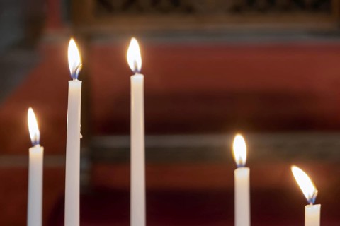 Sacrificial candles in a church, Netherlands