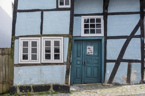 Schiefes Haus, historic linen weaver's house, Tecklenburg, North Rhine-Westphalia, Germany