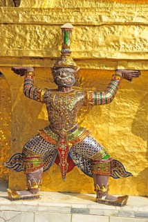 Mythical creature, statue at Wat Phra Kaeo, Bangkok, Thailand, December 2002, vintage, retro, old,