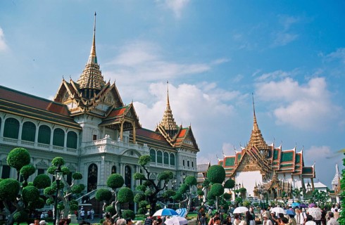 Chakri Maha Prasat Hall, Grand Palace, Bangkok, Thailand, December 2002, vintage, retro, old,