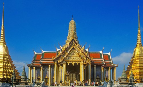 Manuscript library at Wat Phra Kaeo, Bangkok, Thailand, December 2002, vintage, retro, old,
