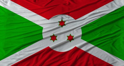 Burundi flag waving. Flag of Burundi with cloth texture