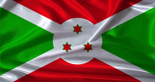 National flag of Burundi with cloth texture. Burundi flag with realistic texture background