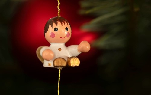 Interior view, close-up, angel, angel figurine, Christmas tree decoration, Christmas decoration,