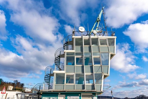 The regatta tower at Lake Baldeney in Essen, as part of the European Capital of Culture Year, RUHR