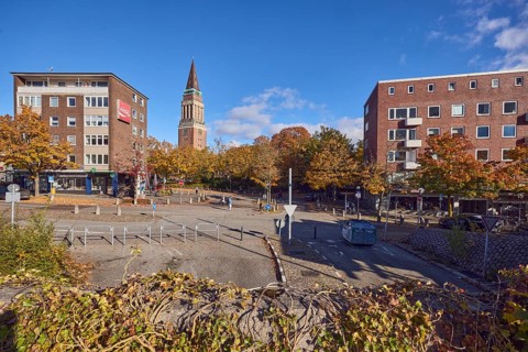 Residential and commercial buildings, brick houses, brick architecture, general architecture, town