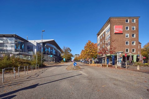 Wunderino Arena multi-purpose hall, general architecture, brick buildings, residential buildings