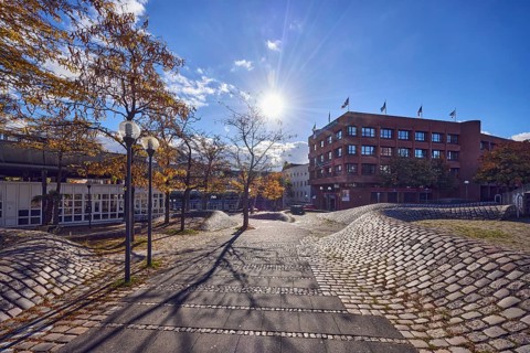 Pedestrian zone, square, general architecture, commercial building, modern architecture, Kieler