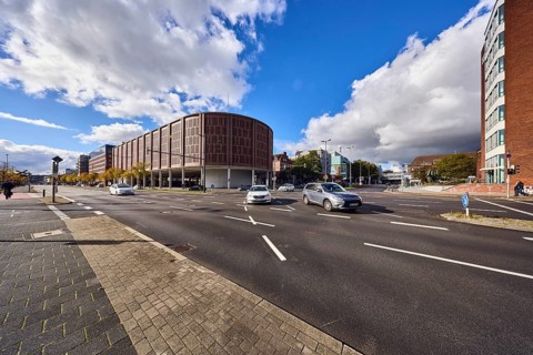 ZOB parking garage, general architecture, modern building, parking garage, square, roads, road